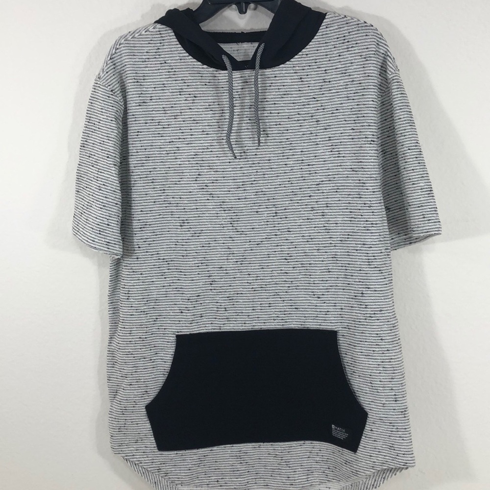 Matix Blue Short Sleeve Hooded Shirt Size medium